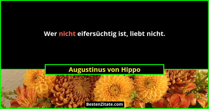 Wer nicht eifersüchtig ist, liebt nicht.... - Augustinus von Hippo