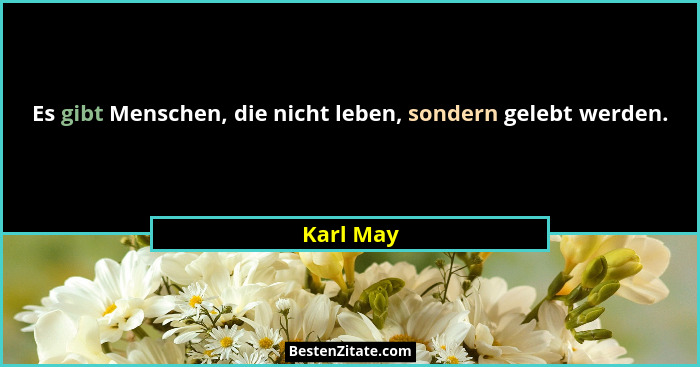 Es gibt Menschen, die nicht leben, sondern gelebt werden.... - Karl May