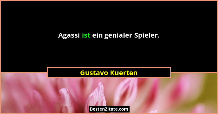 Agassi ist ein genialer Spieler.... - Gustavo Kuerten