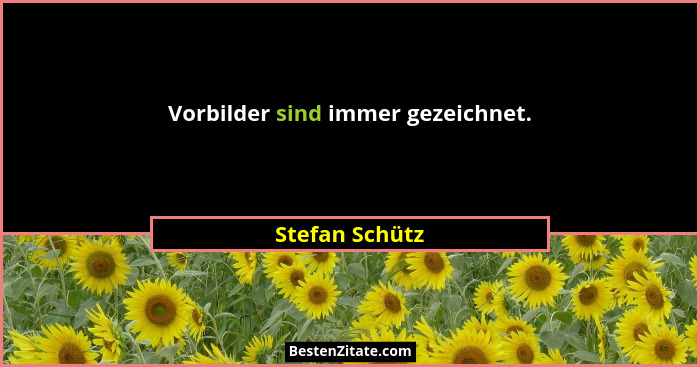Vorbilder sind immer gezeichnet.... - Stefan Schütz