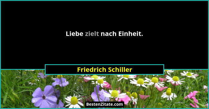 Liebe zielt nach Einheit.... - Friedrich Schiller