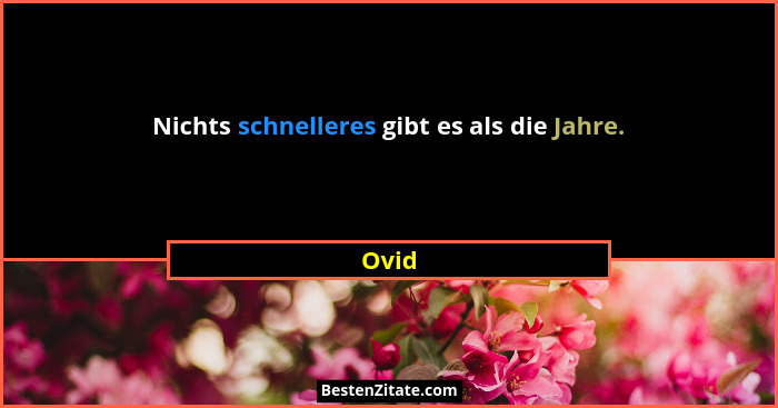 Nichts schnelleres gibt es als die Jahre.... - Ovid