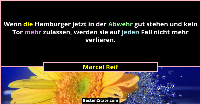 Wenn die Hamburger jetzt in der Abwehr gut stehen und kein Tor mehr zulassen, werden sie auf jeden Fall nicht mehr verlieren.... - Marcel Reif