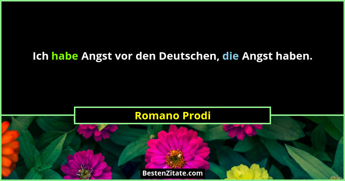 Ich habe Angst vor den Deutschen, die Angst haben.... - Romano Prodi