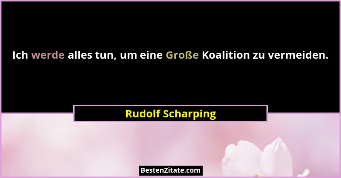 Ich werde alles tun, um eine Große Koalition zu vermeiden.... - Rudolf Scharping