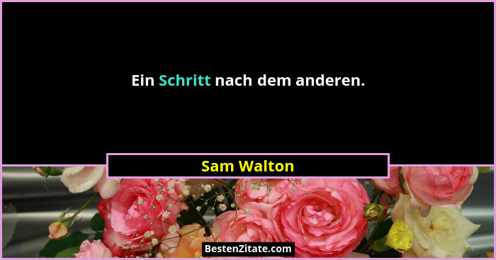 Ein Schritt nach dem anderen.... - Sam Walton