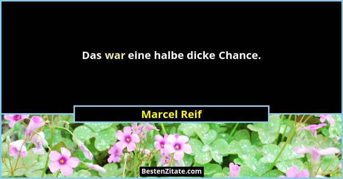 Das war eine halbe dicke Chance.... - Marcel Reif