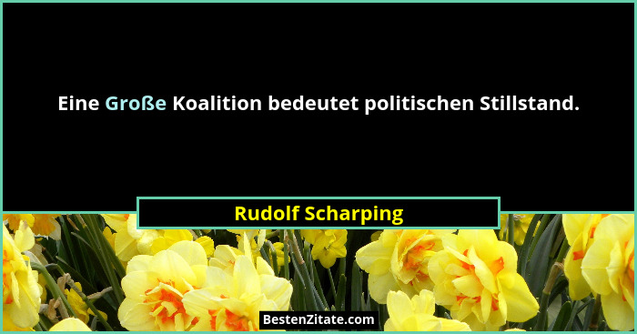 Eine Große Koalition bedeutet politischen Stillstand.... - Rudolf Scharping