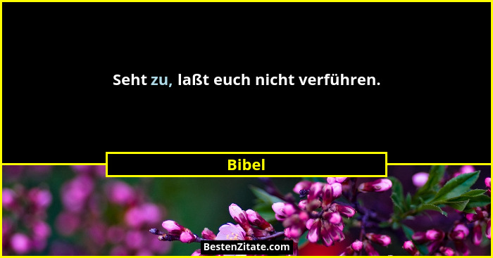 Seht zu, laßt euch nicht verführen.... - Bibel