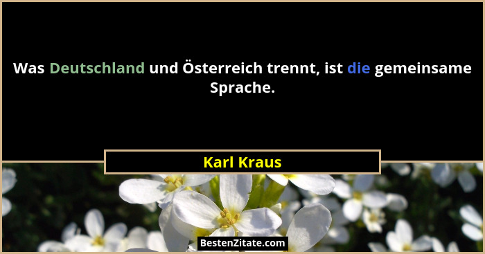 Was Deutschland und Österreich trennt, ist die gemeinsame Sprache.... - Karl Kraus