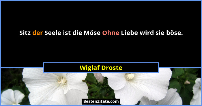 Sitz der Seele ist die Möse Ohne Liebe wird sie böse.... - Wiglaf Droste