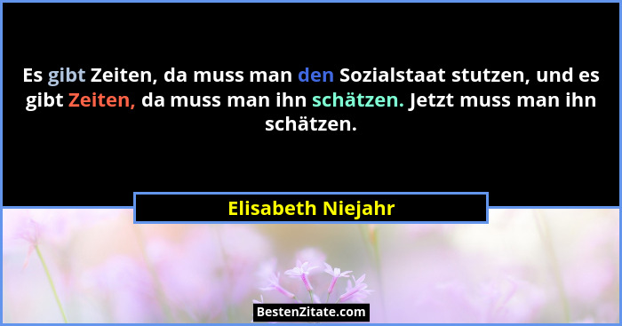 Es gibt Zeiten, da muss man den Sozialstaat stutzen, und es gibt Zeiten, da muss man ihn schätzen. Jetzt muss man ihn schätzen.... - Elisabeth Niejahr