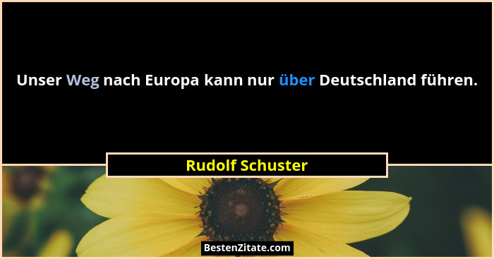 Unser Weg nach Europa kann nur über Deutschland führen.... - Rudolf Schuster
