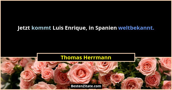 Jetzt kommt Luis Enrique, in Spanien weltbekannt.... - Thomas Herrmann