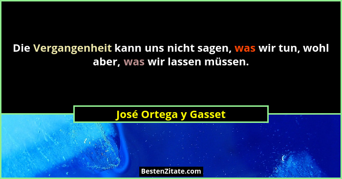 Die Vergangenheit kann uns nicht sagen, was wir tun, wohl aber, was wir lassen müssen.... - José Ortega y Gasset