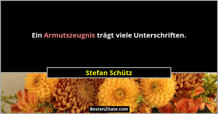 Ein Armutszeugnis trägt viele Unterschriften.... - Stefan Schütz