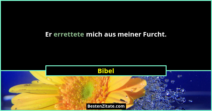 Er errettete mich aus meiner Furcht.... - Bibel