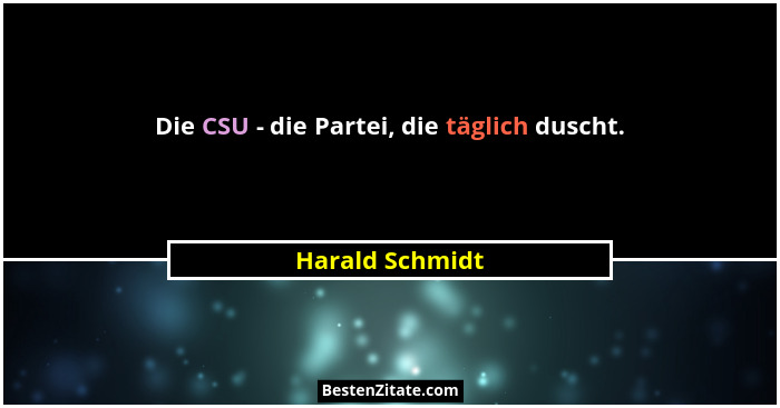 Die CSU - die Partei, die täglich duscht.... - Harald Schmidt