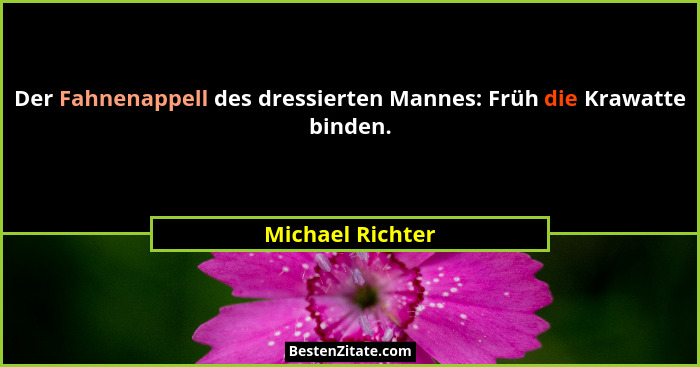 Der Fahnenappell des dressierten Mannes: Früh die Krawatte binden.... - Michael Richter