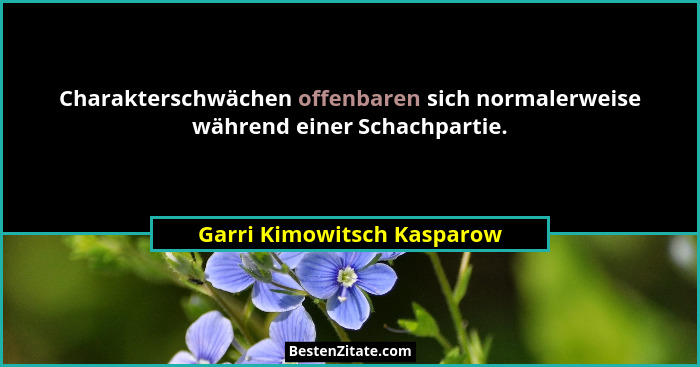 Charakterschwächen offenbaren sich normalerweise während einer Schachpartie.... - Garri Kimowitsch Kasparow