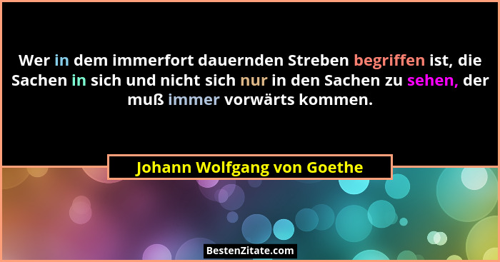 Wer in dem immerfort dauernden Streben begriffen ist, die Sachen in sich und nicht sich nur in den Sachen zu sehen, der m... - Johann Wolfgang von Goethe