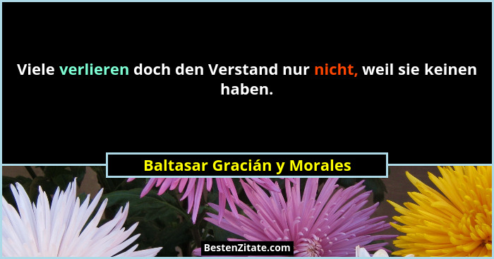 Viele verlieren doch den Verstand nur nicht, weil sie keinen haben.... - Baltasar Gracián y Morales