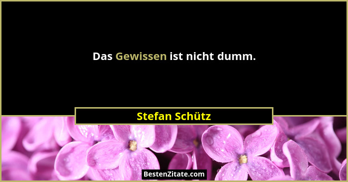 Das Gewissen ist nicht dumm.... - Stefan Schütz