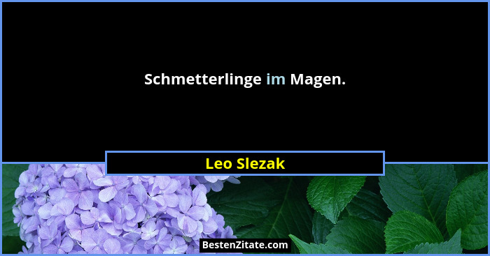 Schmetterlinge im Magen.... - Leo Slezak