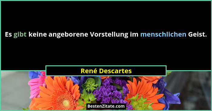 Es gibt keine angeborene Vorstellung im menschlichen Geist.... - René Descartes