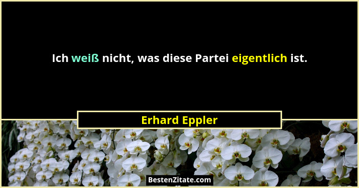 Ich weiß nicht, was diese Partei eigentlich ist.... - Erhard Eppler