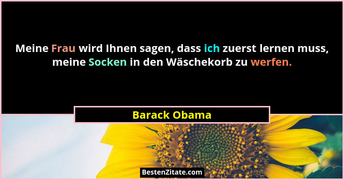Meine Frau wird Ihnen sagen, dass ich zuerst lernen muss, meine Socken in den Wäschekorb zu werfen.... - Barack Obama