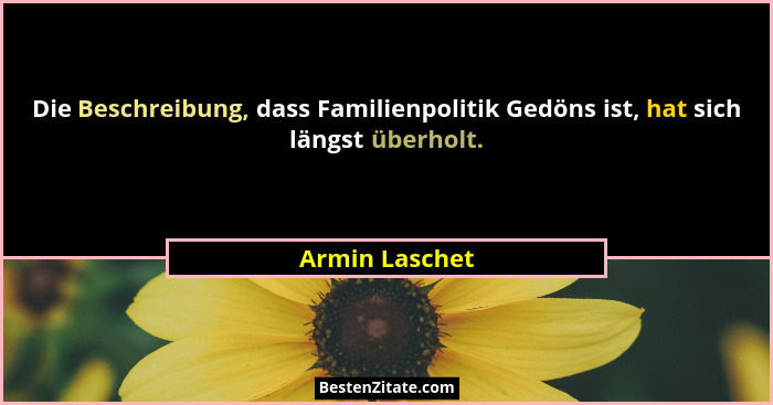 Die Beschreibung, dass Familienpolitik Gedöns ist, hat sich längst überholt.... - Armin Laschet