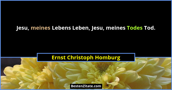 Jesu, meines Lebens Leben, Jesu, meines Todes Tod.... - Ernst Christoph Homburg