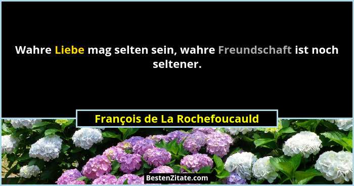 Wahre Liebe mag selten sein, wahre Freundschaft ist noch seltener.... - François de La Rochefoucauld