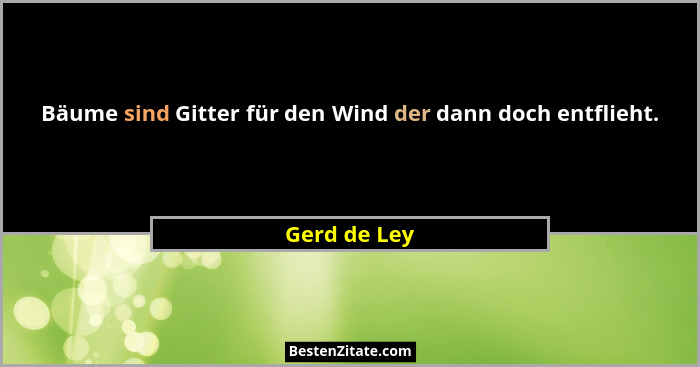Bäume sind Gitter für den Wind der dann doch entflieht.... - Gerd de Ley