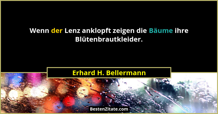 Wenn der Lenz anklopft zeigen die Bäume ihre Blütenbrautkleider.... - Erhard H. Bellermann