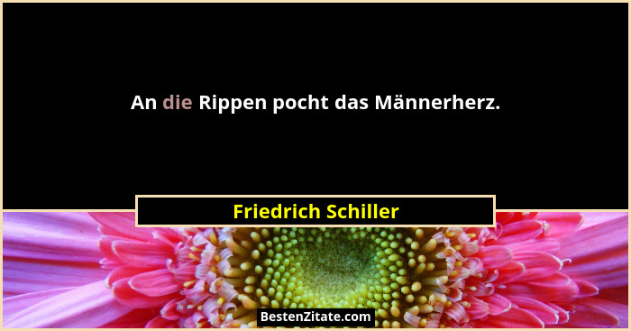 An die Rippen pocht das Männerherz.... - Friedrich Schiller