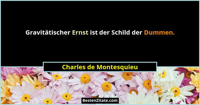 Gravitätischer Ernst ist der Schild der Dummen.... - Charles de Montesquieu