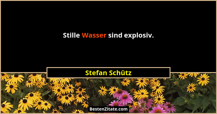 Stille Wasser sind explosiv.... - Stefan Schütz