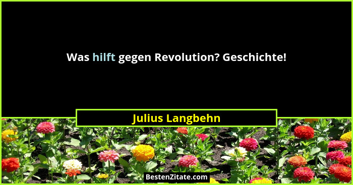 Was hilft gegen Revolution? Geschichte!... - Julius Langbehn