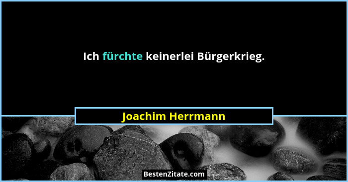 Ich fürchte keinerlei Bürgerkrieg.... - Joachim Herrmann