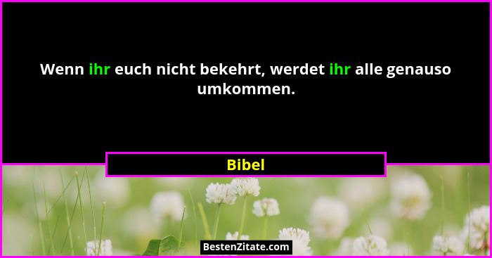 Wenn ihr euch nicht bekehrt, werdet ihr alle genauso umkommen.... - Bibel
