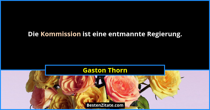 Die Kommission ist eine entmannte Regierung.... - Gaston Thorn