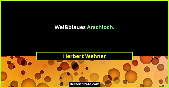 Weißblaues Arschloch.... - Herbert Wehner