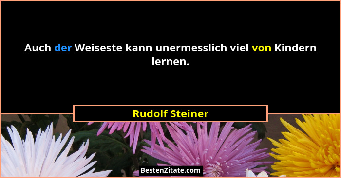 Auch der Weiseste kann unermesslich viel von Kindern lernen.... - Rudolf Steiner