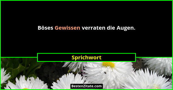 Böses Gewissen verraten die Augen.... - Sprichwort