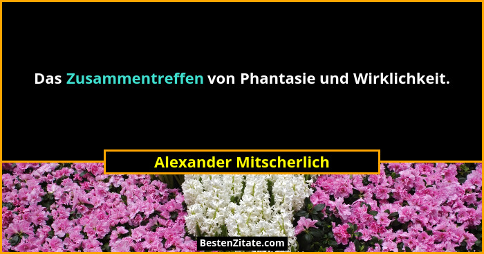 Das Zusammentreffen von Phantasie und Wirklichkeit.... - Alexander Mitscherlich