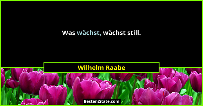 Was wächst, wächst still.... - Wilhelm Raabe