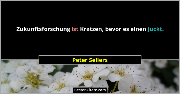 Zukunftsforschung ist Kratzen, bevor es einen juckt.... - Peter Sellers