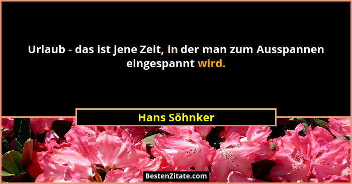 Urlaub - das ist jene Zeit, in der man zum Ausspannen eingespannt wird.... - Hans Söhnker